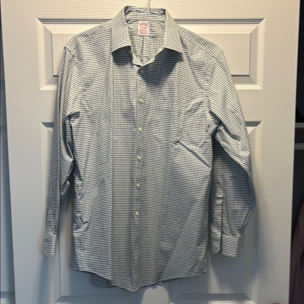 Men's Brooks Brothers Green Checkered Button Down